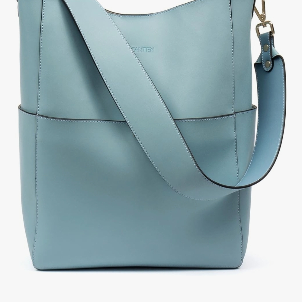 Stylish Sky Blue Leather Shoulder Bag